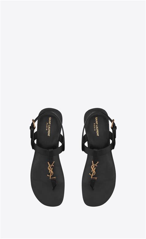 YSL Cassandre Sandals In Smooth Leather 735072 DWETT 1000